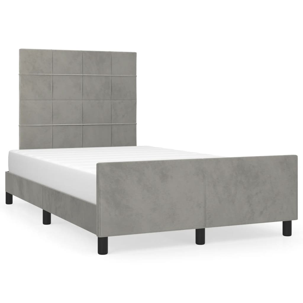 Giroletto senza Materasso Grigio Chiaro 120x200 cm Velluto - homemem39