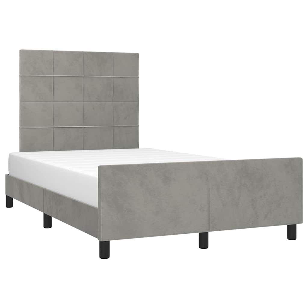 Giroletto senza Materasso Grigio Chiaro 120x200 cm Velluto
