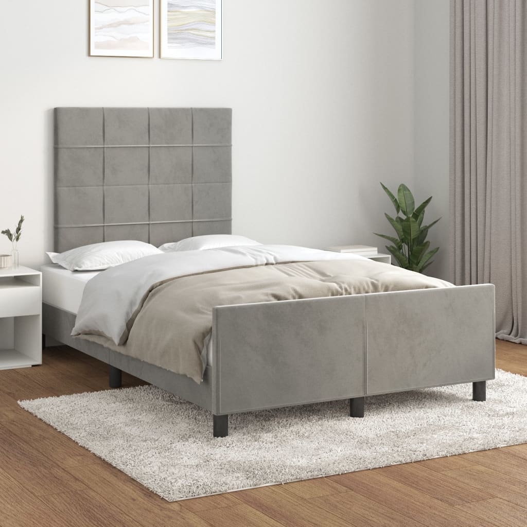Giroletto senza Materasso Grigio Chiaro 120x200 cm Velluto - homemem39