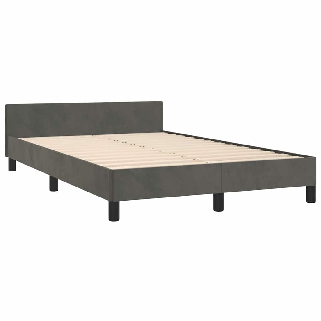 Giroletto senza Materasso Grigio Scuro 120x200 cm Velluto