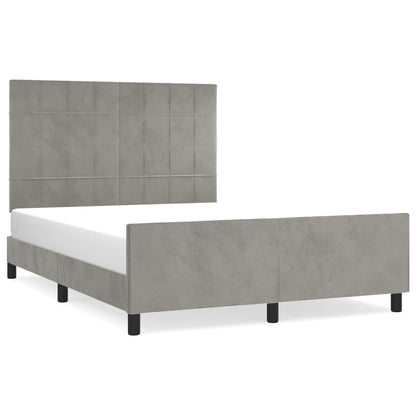 Giroletto senza Materasso Grigio Chiaro 140x190 cm Velluto - homemem39