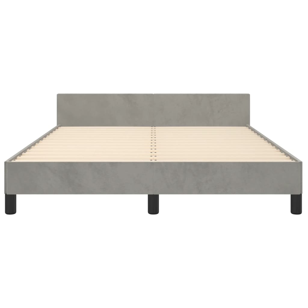 Giroletto senza Materasso Grigio Chiaro 140x190 cm Velluto - homemem39