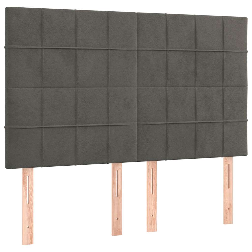 Giroletto senza Materasso Grigio Scuro 140x190 cm Velluto