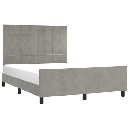 Giroletto senza Materasso Grigio Chiaro 140x200 cm Velluto - homemem39
