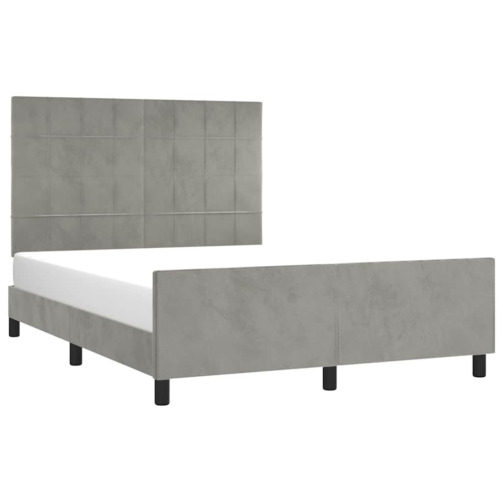 Giroletto senza Materasso Grigio Chiaro 140x200 cm Velluto