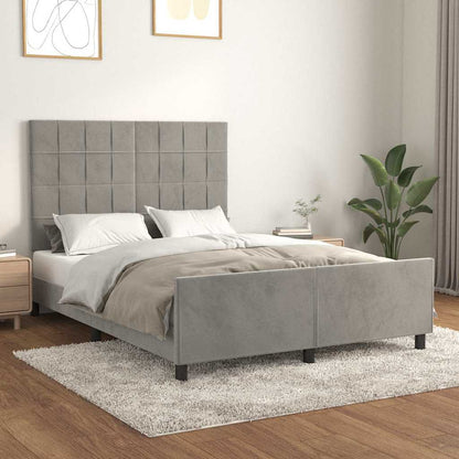 Giroletto senza Materasso Grigio Chiaro 140x200 cm Velluto