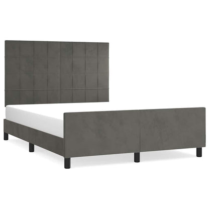 Giroletto senza Materasso Grigio Scuro 140x200 cm Velluto