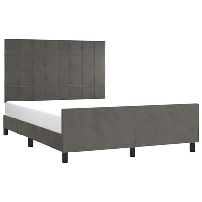 Giroletto senza Materasso Grigio Scuro 140x200 cm Velluto