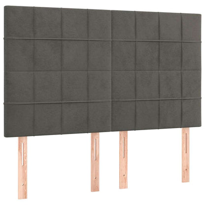 Giroletto senza Materasso Grigio Scuro 140x200 cm Velluto