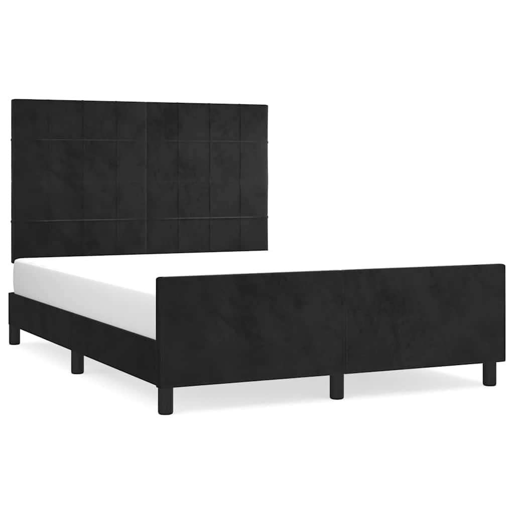 Giroletto senza Materasso Nero 140x200 cm in Velluto
