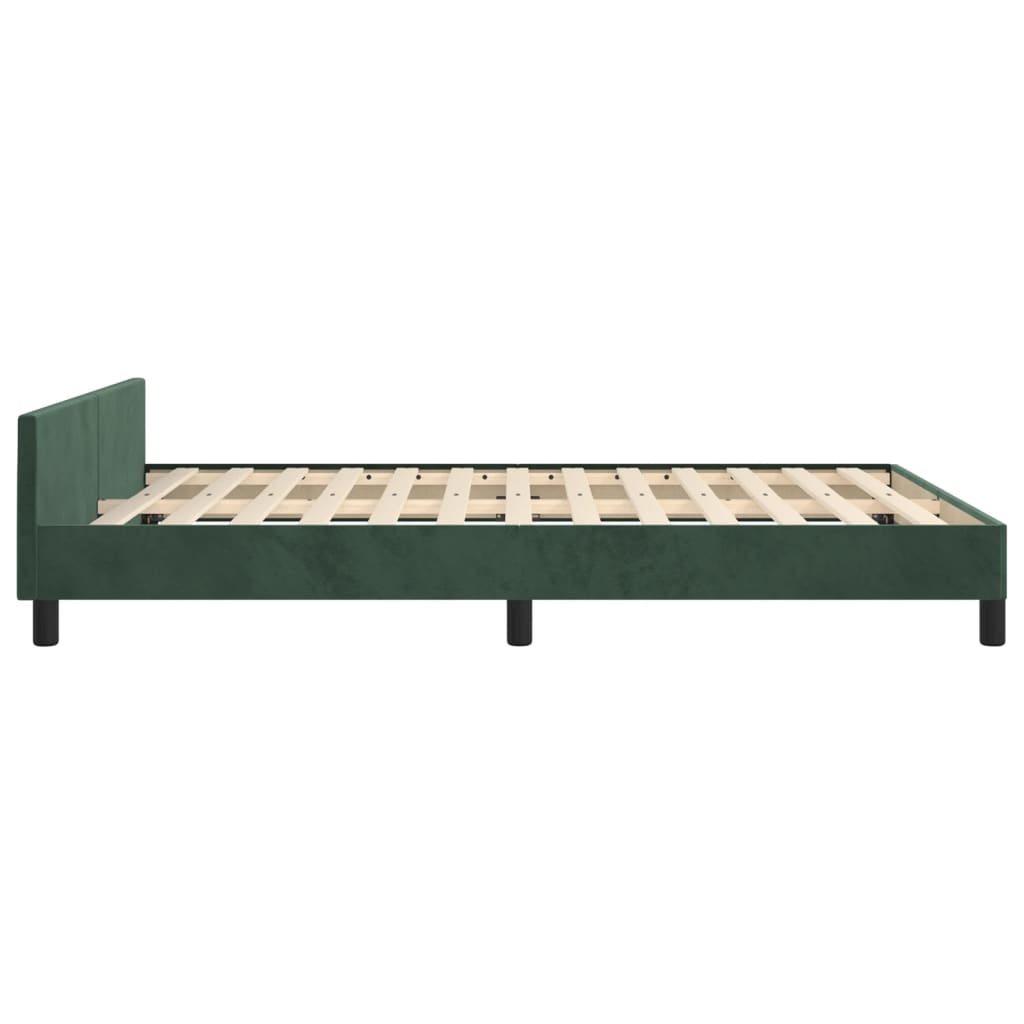 Giroletto senza Materasso Verde Scuro 140x200 cm in Velluto - homemem39