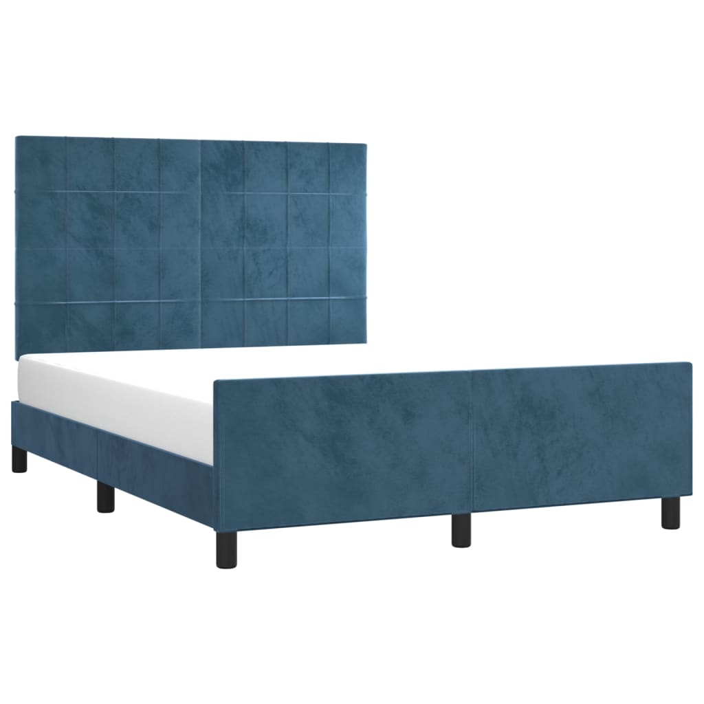 Giroletto senza Materasso Blu Scuro 140x200 cm Velluto - homemem39