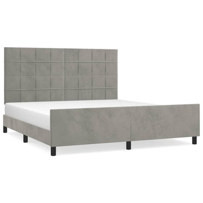 Giroletto senza Materasso Grigio Chiaro 160x200 cm Velluto - homemem39