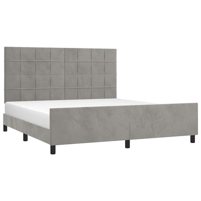 Giroletto senza Materasso Grigio Chiaro 160x200 cm Velluto