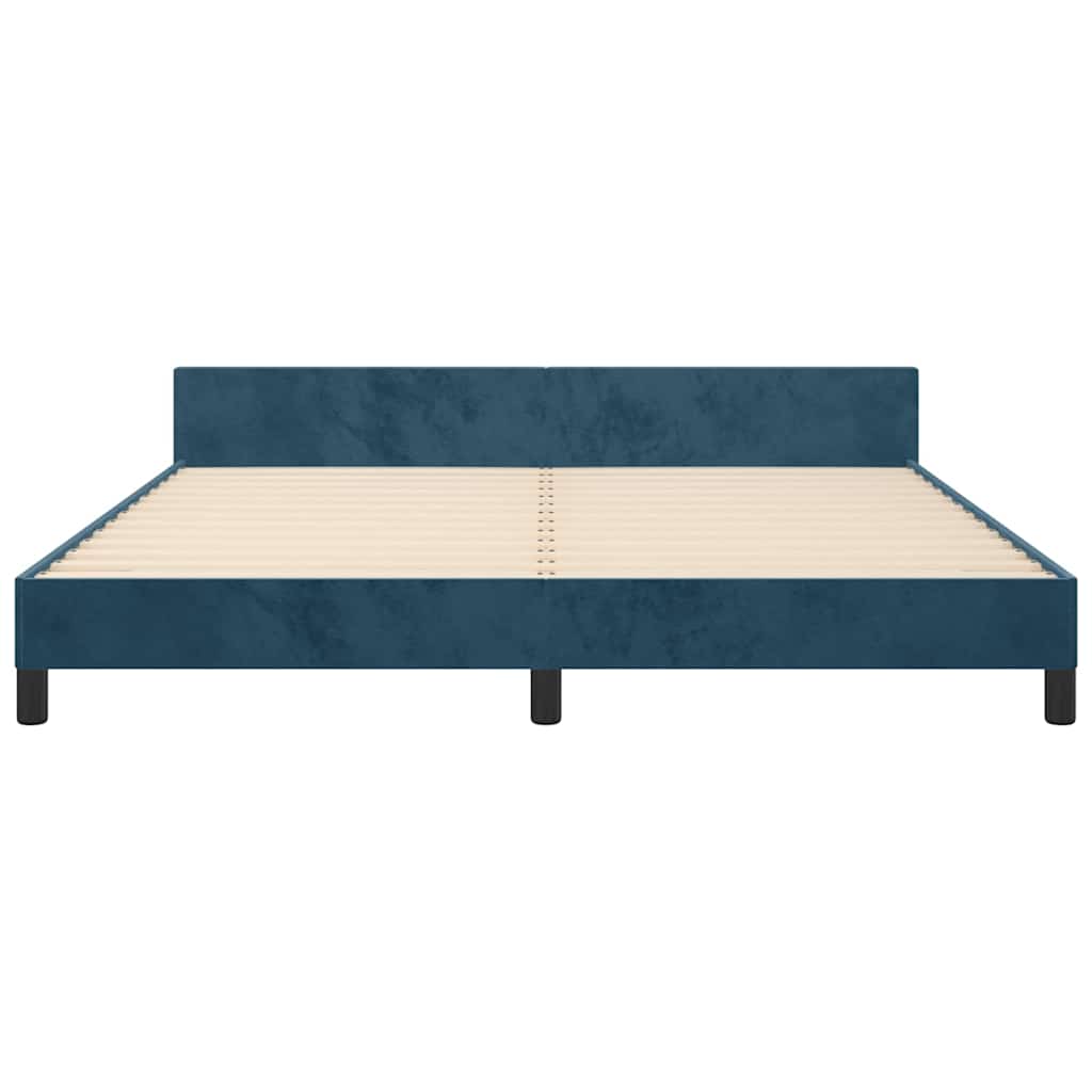 Giroletto senza Materasso Blu Scuro 160x200 cm in Velluto