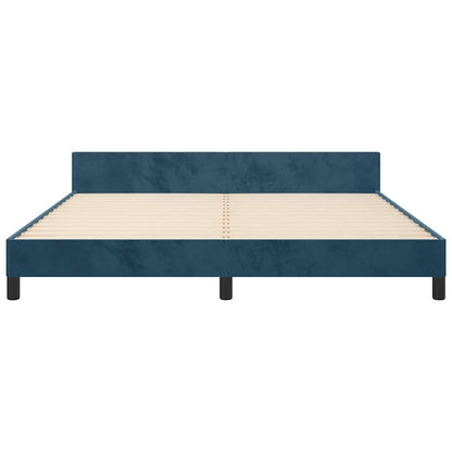 Giroletto senza Materasso Blu Scuro 160x200 cm in Velluto