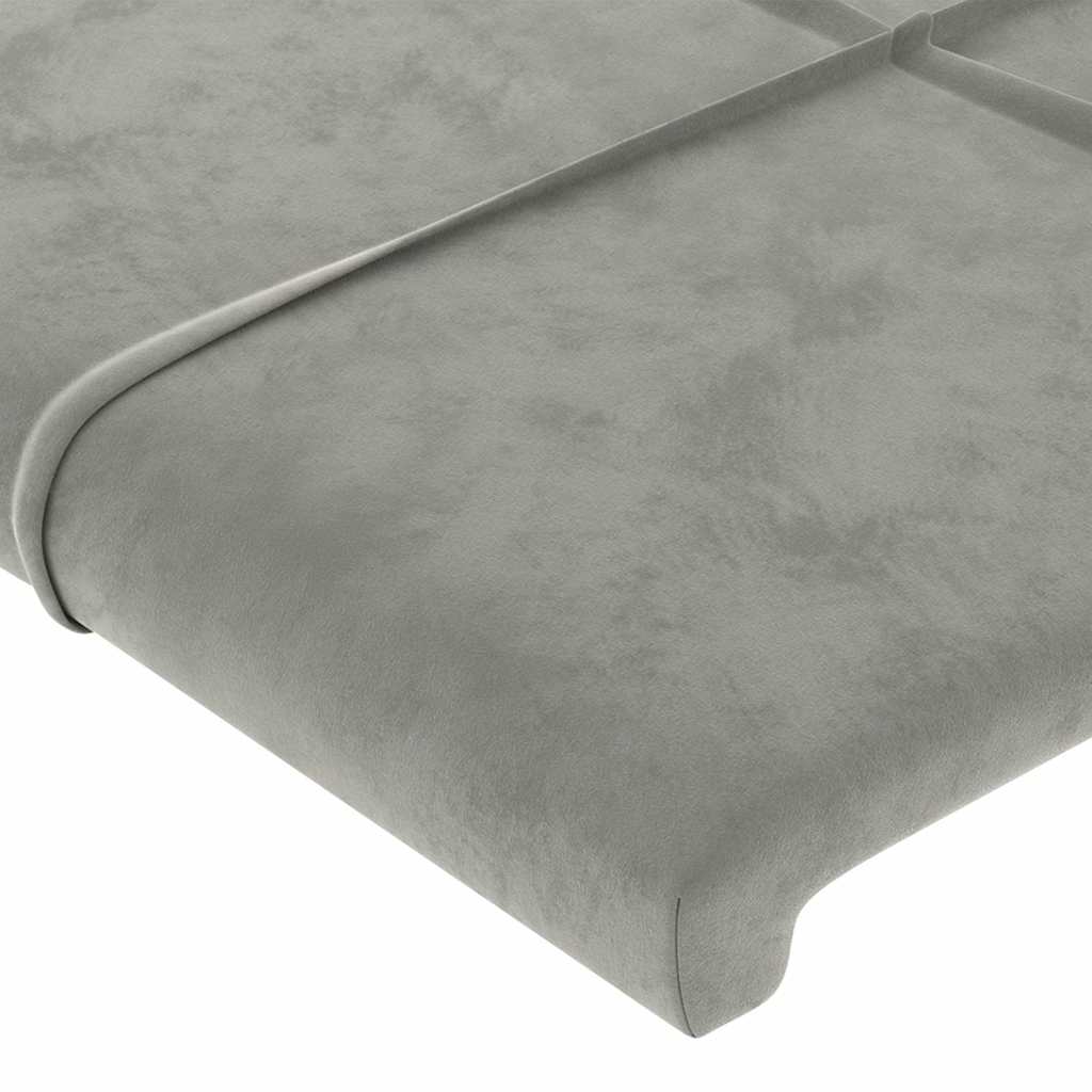 Giroletto con Testiera Grigio Chiaro 180x200 cm in Velluto
