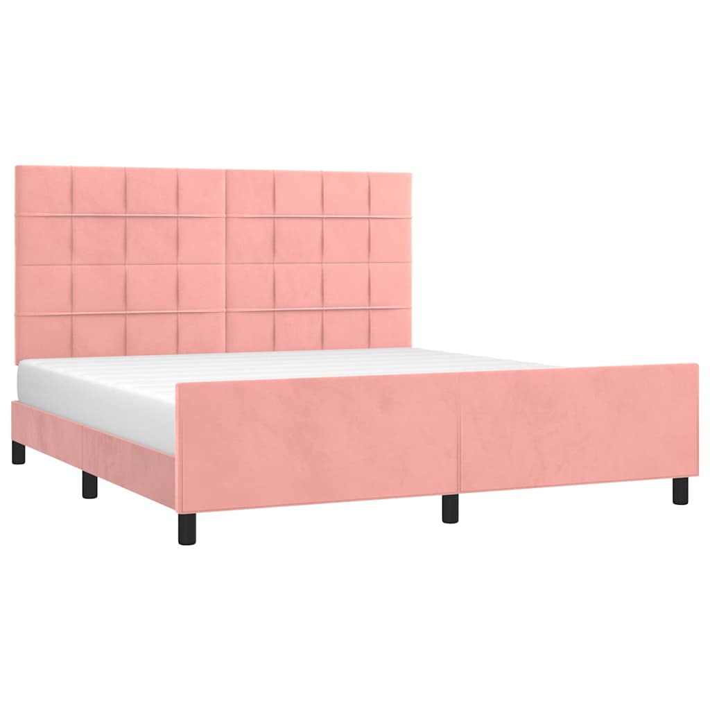 Giroletto con Testiera Rosa 180x200 cm in Velluto