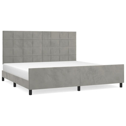 Giroletto senza Materasso Grigio Chiaro 200x200 cm Velluto - homemem39