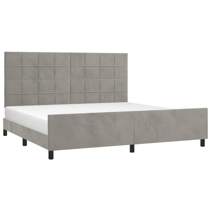 Giroletto senza Materasso Grigio Chiaro 200x200 cm Velluto - homemem39