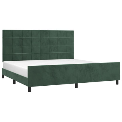 Giroletto senza Materasso Verde Scuro 200x200 cm in Velluto - homemem39