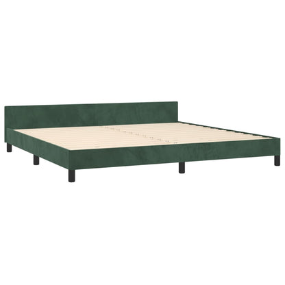 Giroletto senza Materasso Verde Scuro 200x200 cm in Velluto - homemem39