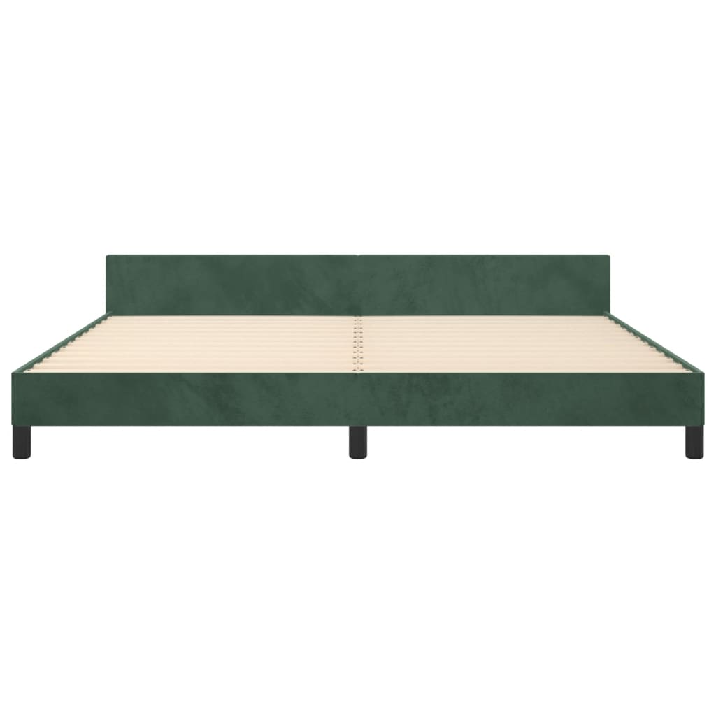 Giroletto senza Materasso Verde Scuro 200x200 cm in Velluto - homemem39