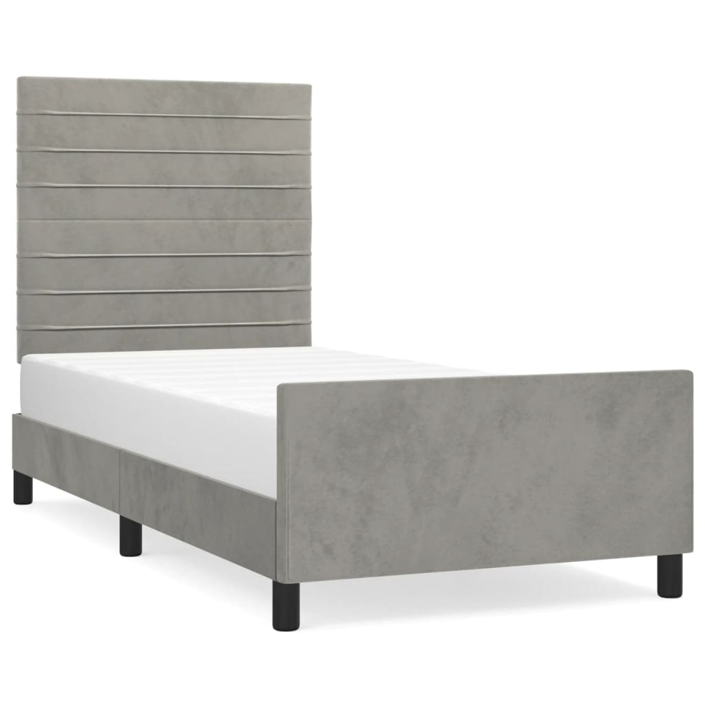 Giroletto senza Materasso Grigio Chiaro 80x200 cm Velluto - homemem39