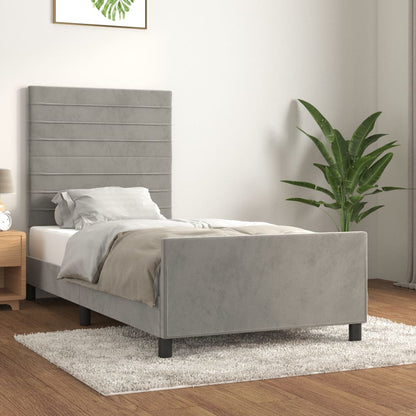 Giroletto senza Materasso Grigio Chiaro 80x200 cm Velluto - homemem39