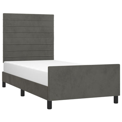 Giroletto senza Materasso Grigio Scuro 80x200 cm Velluto - homemem39