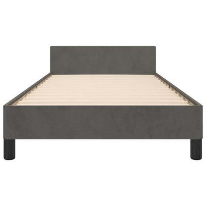 Giroletto senza Materasso Grigio Scuro 90x190 cm Velluto