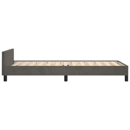 Giroletto senza Materasso Grigio Scuro 90x190 cm Velluto