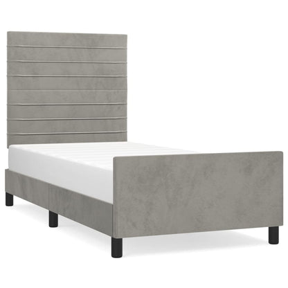 Giroletto senza Materasso Grigio Chiaro 90x200 cm Velluto - homemem39