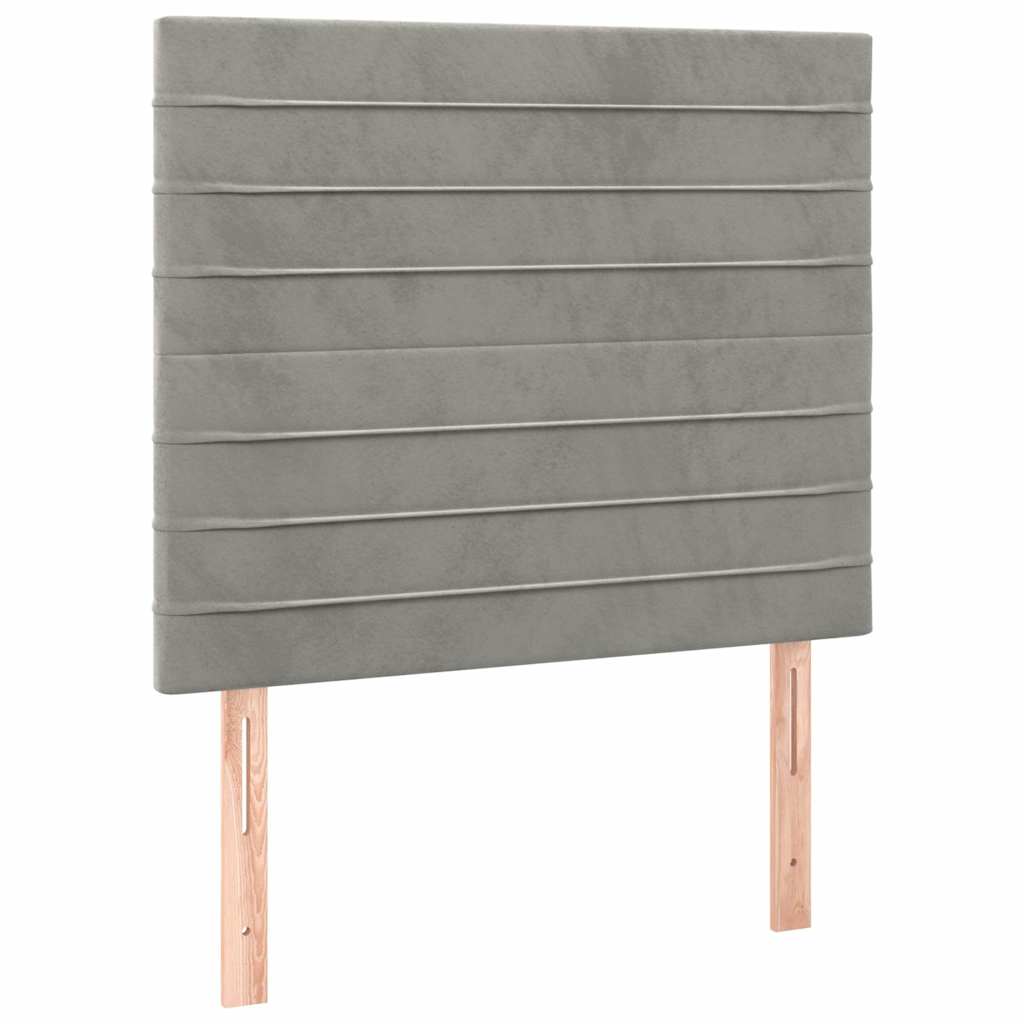 Giroletto senza Materasso Grigio Chiaro 90x200 cm Velluto