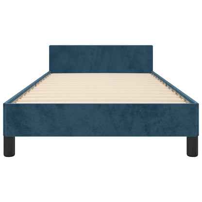 Giroletto senza Materasso Blu Scuro 90x200 cm in Velluto
