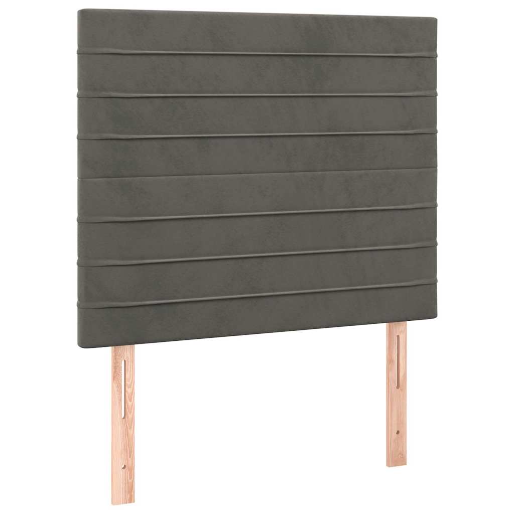 Giroletto senza Materasso Grigio Scuro 100x200 cm Velluto