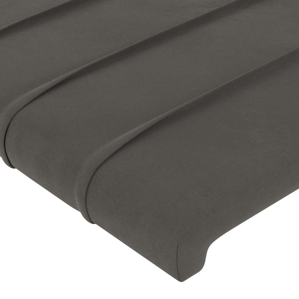Giroletto senza Materasso Grigio Scuro 100x200 cm Velluto