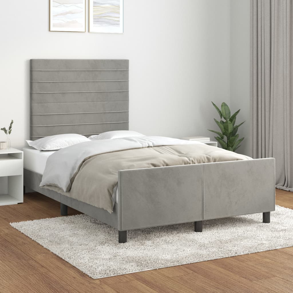Giroletto senza Materasso Grigio Chiaro 120x200 cm Velluto - homemem39