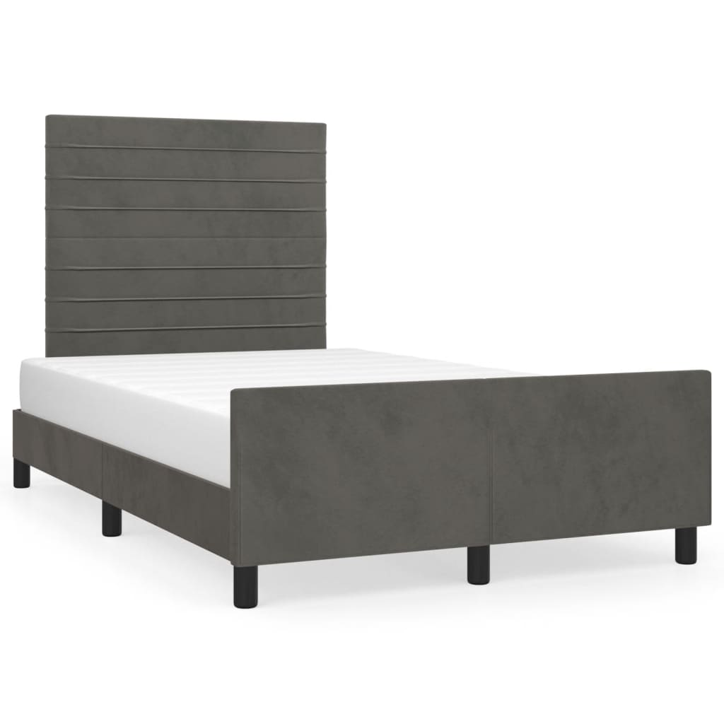 Giroletto senza Materasso Grigio Scuro 120x200 cm Velluto - homemem39