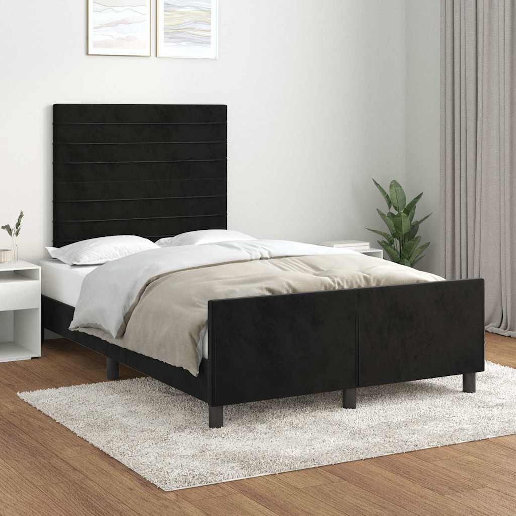 Giroletto senza Materasso Nero 120x200 cm Velluto