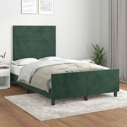 Giroletto senza Materasso Verde Scuro 120x200 cm in Velluto - homemem39