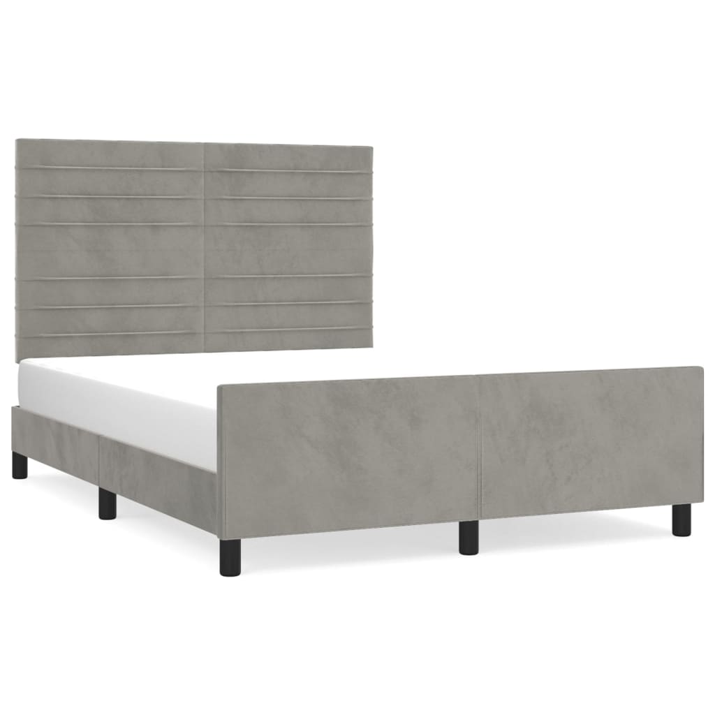 Giroletto senza Materasso Grigio Chiaro 140x190 cm Velluto - homemem39