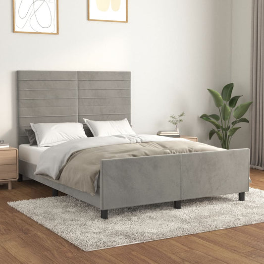 Giroletto senza Materasso Grigio Chiaro 140x190 cm Velluto - homemem39