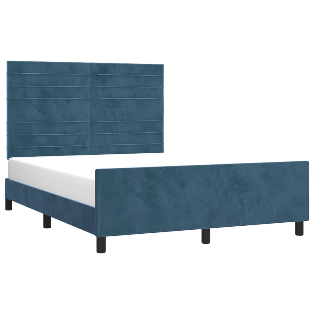 Giroletto senza Materasso Blu Scuro 140x190 cm in Velluto - homemem39