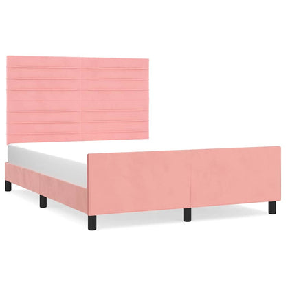 Giroletto con Testiera Rosa 140x190 cm in Velluto