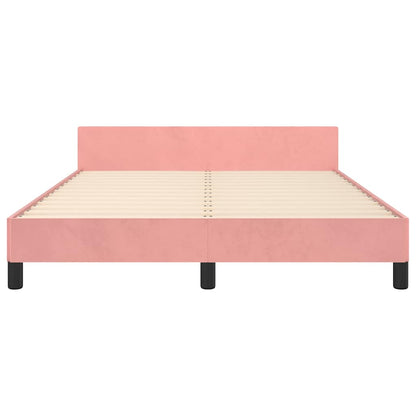 Giroletto con Testiera Rosa 140x190 cm in Velluto