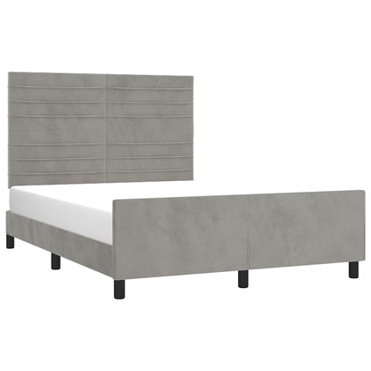 Giroletto senza Materasso Grigio Chiaro 140x200 cm Velluto