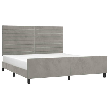 Giroletto senza Materasso Grigio Chiaro 160x200 cm Velluto - homemem39