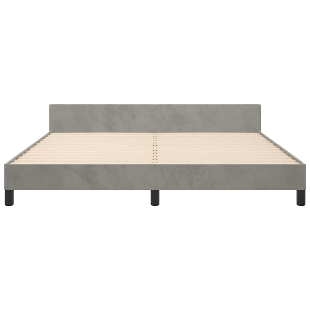 Giroletto senza Materasso Grigio Chiaro 160x200 cm Velluto