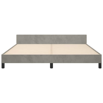 Giroletto senza Materasso Grigio Chiaro 160x200 cm Velluto